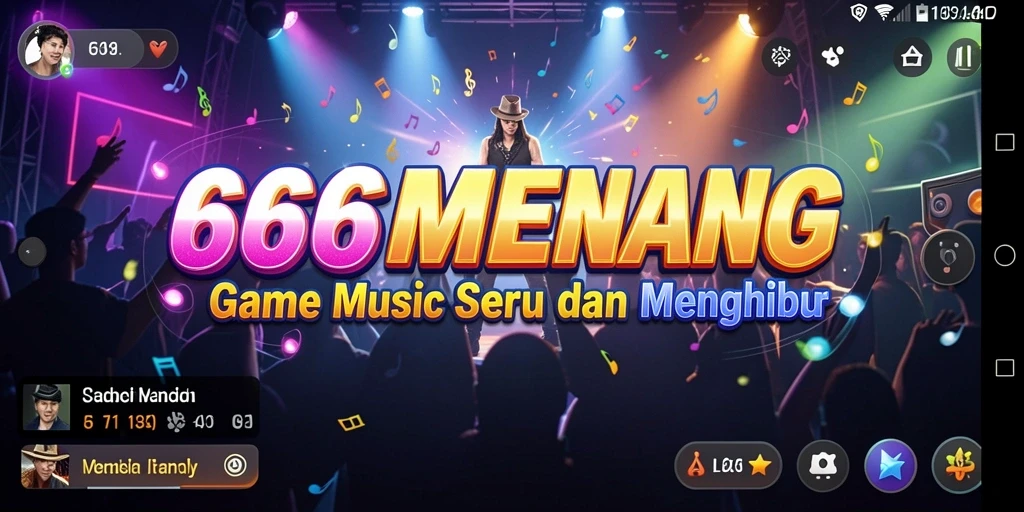 Tampilan gameplay seru dari 666MENANG saat bermain musik.