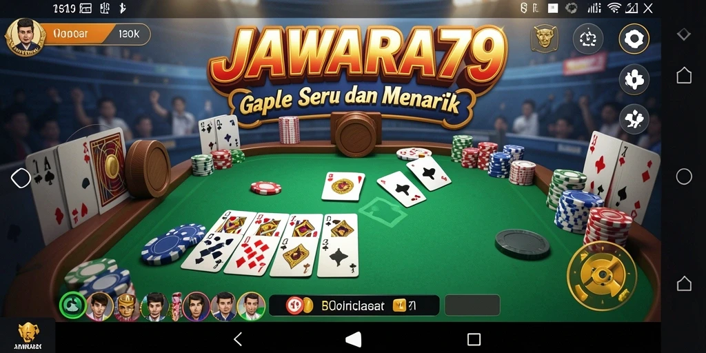Screenshot gameplay JAWARA79 dengan suasana kompetitif Gaple.