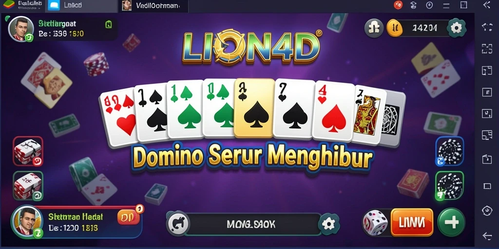 Screenshot gameplay LION4D menampilkan aksi seru bermain Domino.