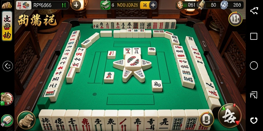 Screenshot gameplay RP66 menunjukkan keseruan permainan Mahjong.