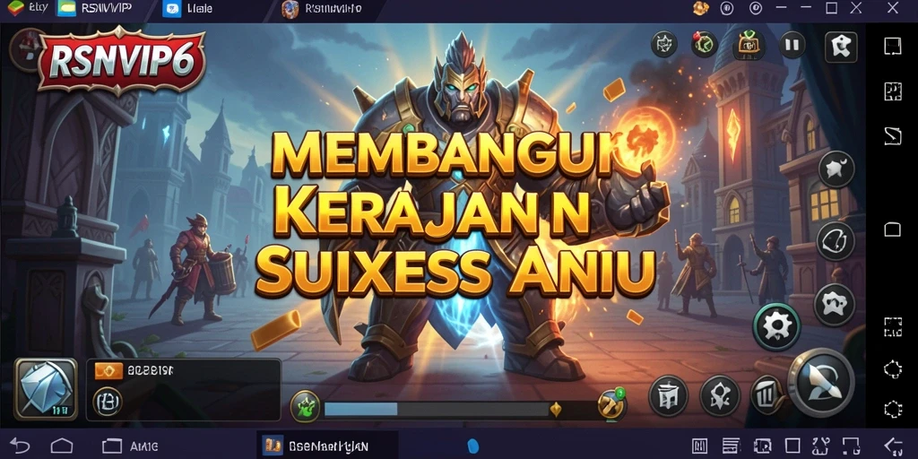 Screenshot gameplay RSNVIP6 menampilkan keseruan membangun kerajaan bisnis.