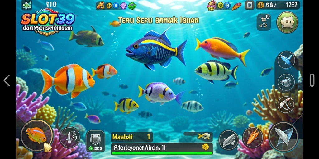 Screenshot utama SLOT39 menampilkan aksi menembak ikan yang seru.