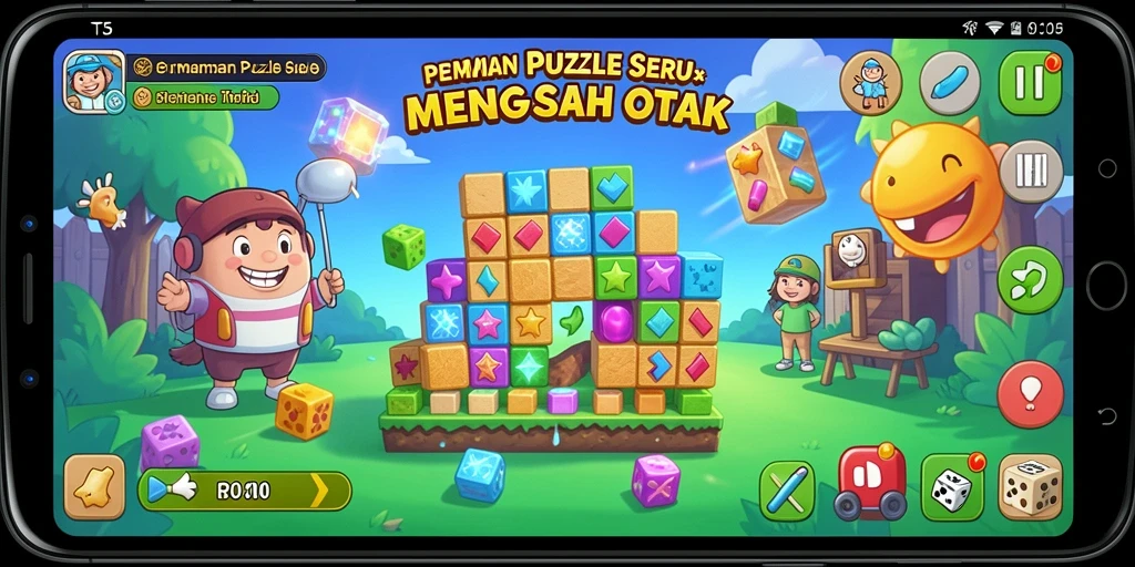 Menampilkan gameplay seru dan tantangan dalam game Puzzle T6.